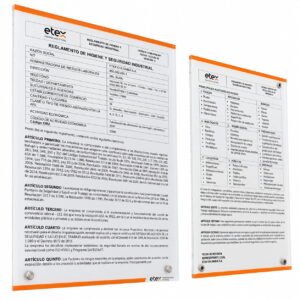 Cartelera de indicadores SST en acrílico personalizada