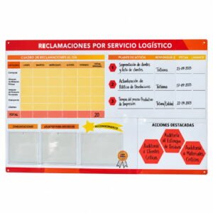Tablero de gestión visual en acrílico magnético personalizable