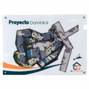Tablero de presentación de proyectos de edificaciones